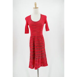 Missoni Womens Textured Knit Dress Size 36/XS Retro 90s Designer Scoop Neck